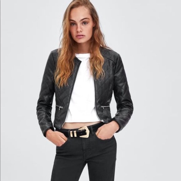 Zara Jackets & Blazers - Padded Zara faux leather jacket
